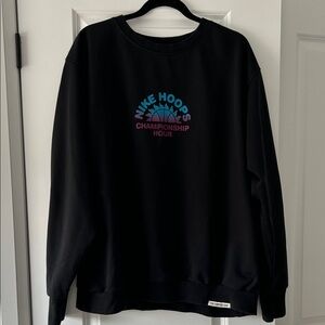 Nike Black Crewneck with Blue and Purple Hoops Graphic